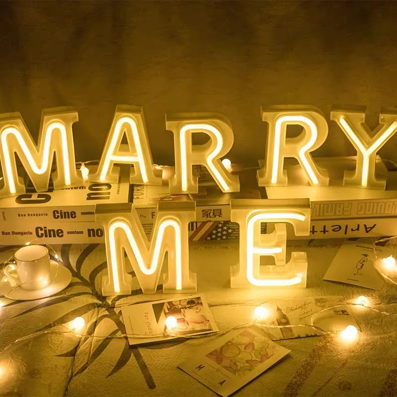 Alphabet Rainbow LED Night Lights Luminous Number Letter Lamp Letter Light for Home Wedding Birthday Christmas Party Decoration