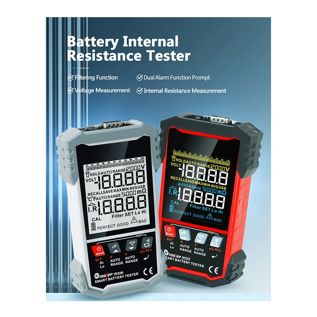 A22I IR502 Battery Internal Resistance Tester 500Ω High Precision Calibratable for Electric Car Electromobile