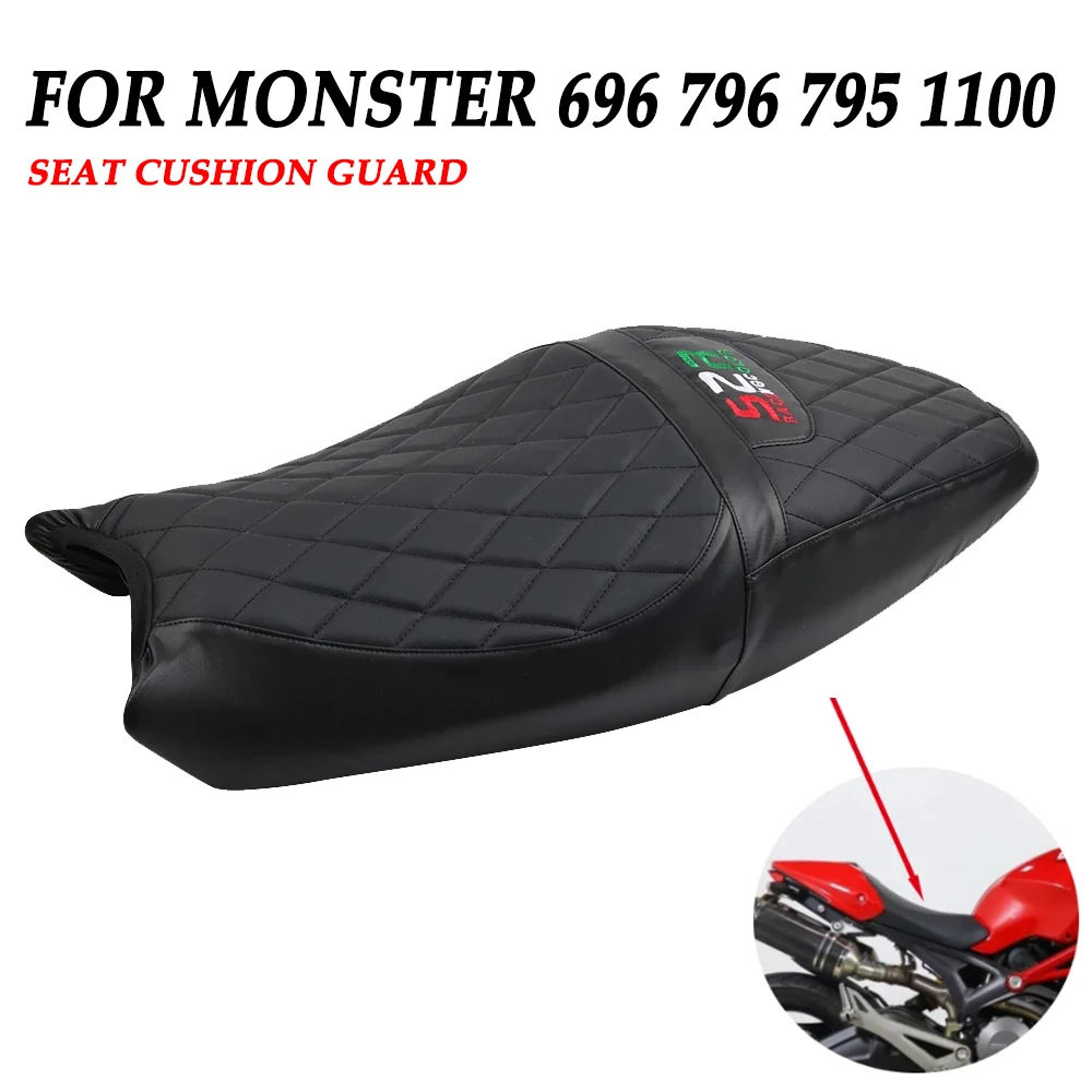 For Ducati Monster 696 796 795 1100 Motorcycle Accessories Seat Cushion Guard Leather Waterproof Insulation Dust Case Seat Cover