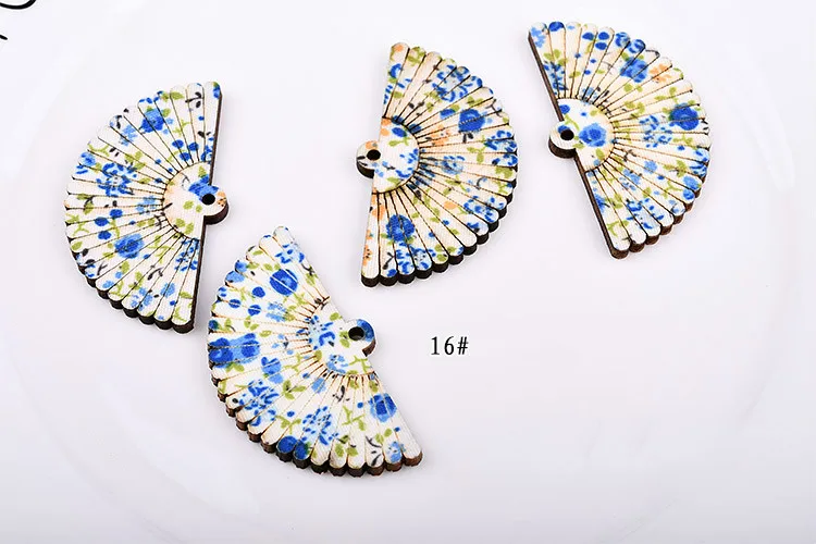 DIY Japanese Sakura fan Earrings simple wood beads material all-match sweet temperament female earring earrings accessories