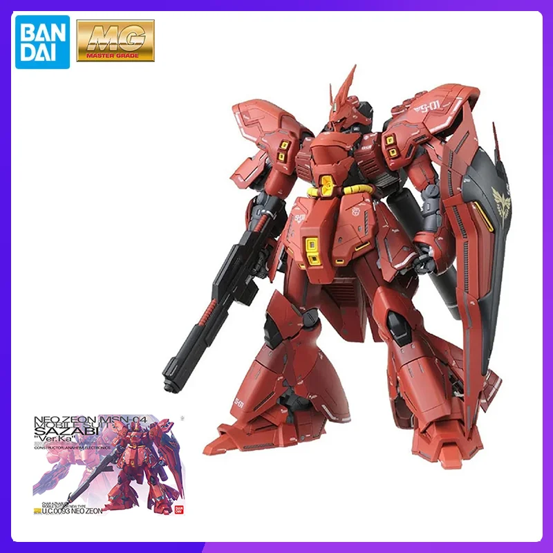 

In Stock Bandai MG 1/100 Mobile Suit Gundam MSN-04 Sazabi Original Anime Figures Model Toys Boys Action Collection Assembly Doll