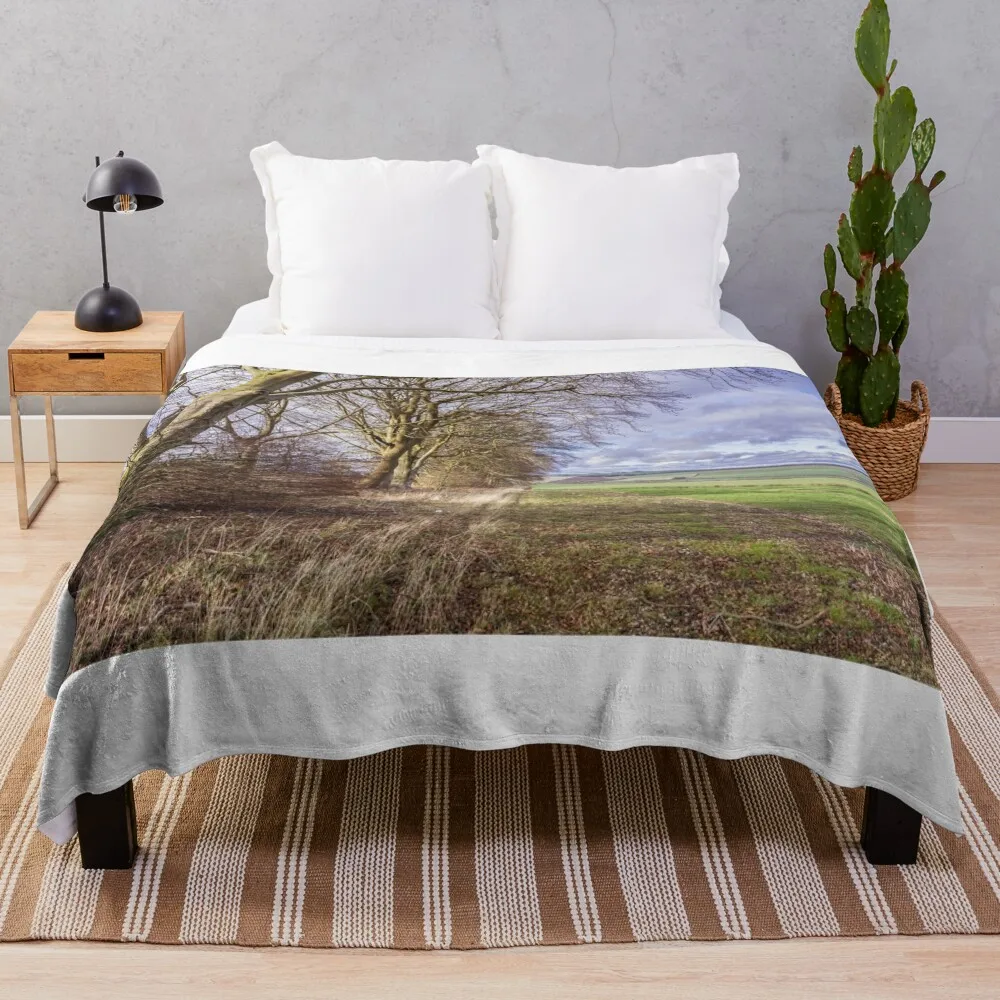 Rural Scene Yorkshire Wolds Throw Blanket Soft Sleeping Bag Blankets