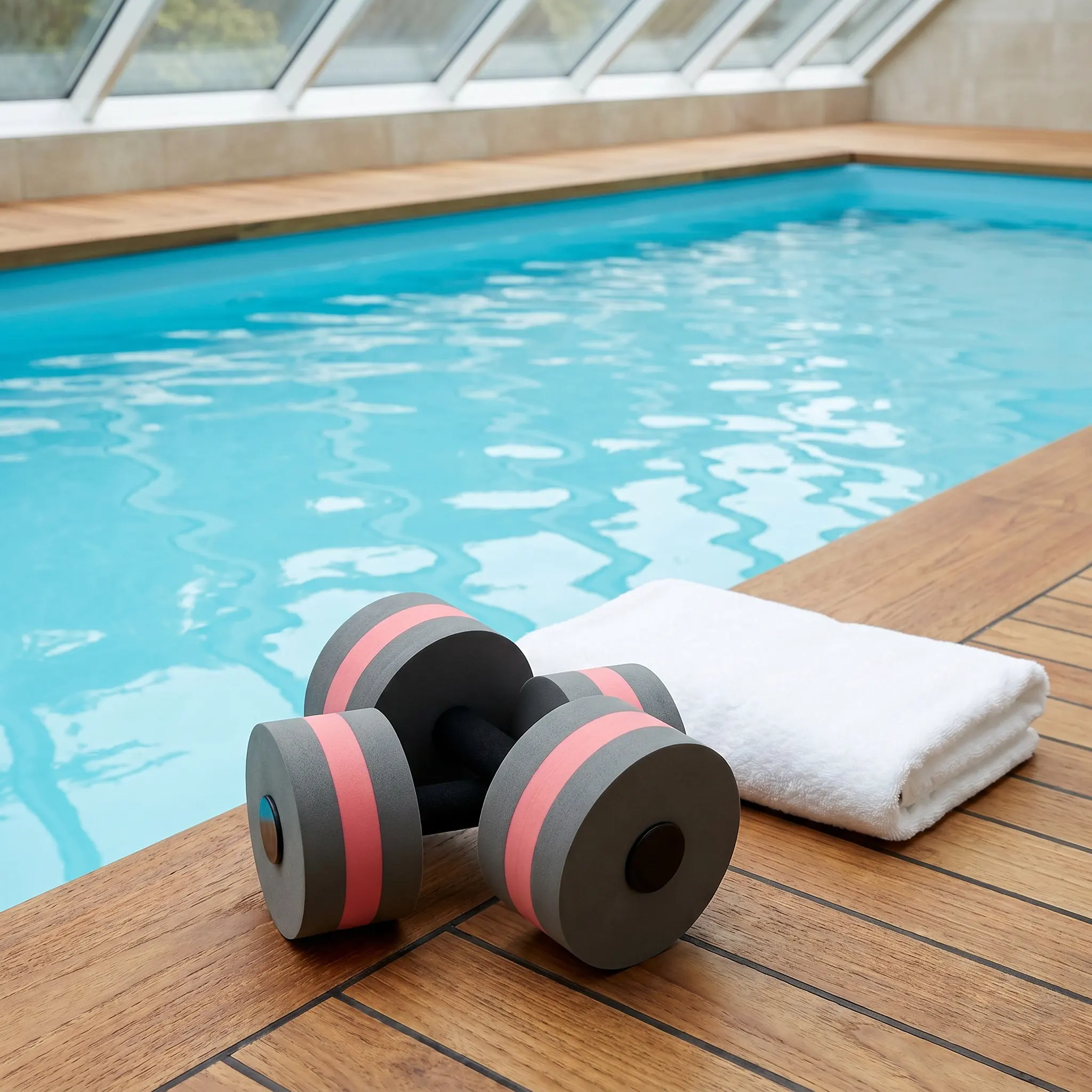 2Pcs Floating Dumbbell Eva Water Barbell Swimming Pool Spa Fitness Exercise Resistance Training Arm Shoulder Legs Biceps