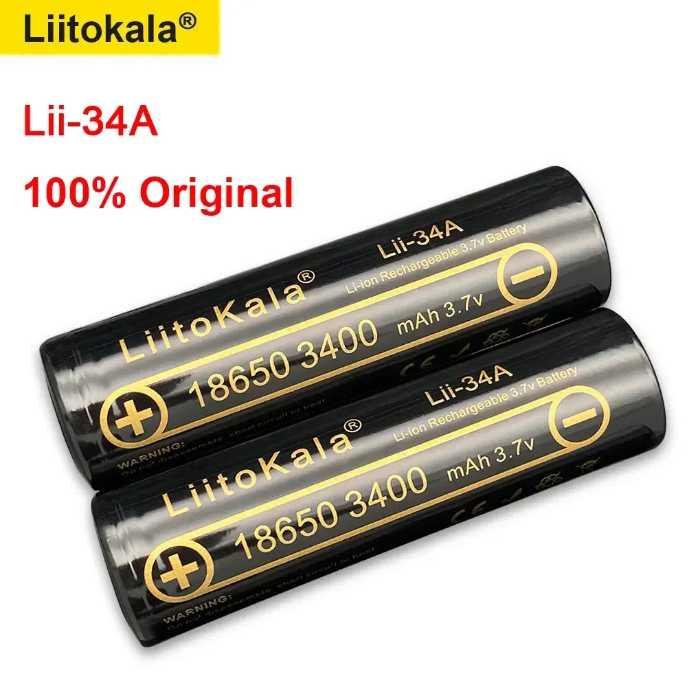 100% Original high quality Liitokala 18650 battery 3.7V 3400mAh 18650 rechargeable batteries  for flashlight