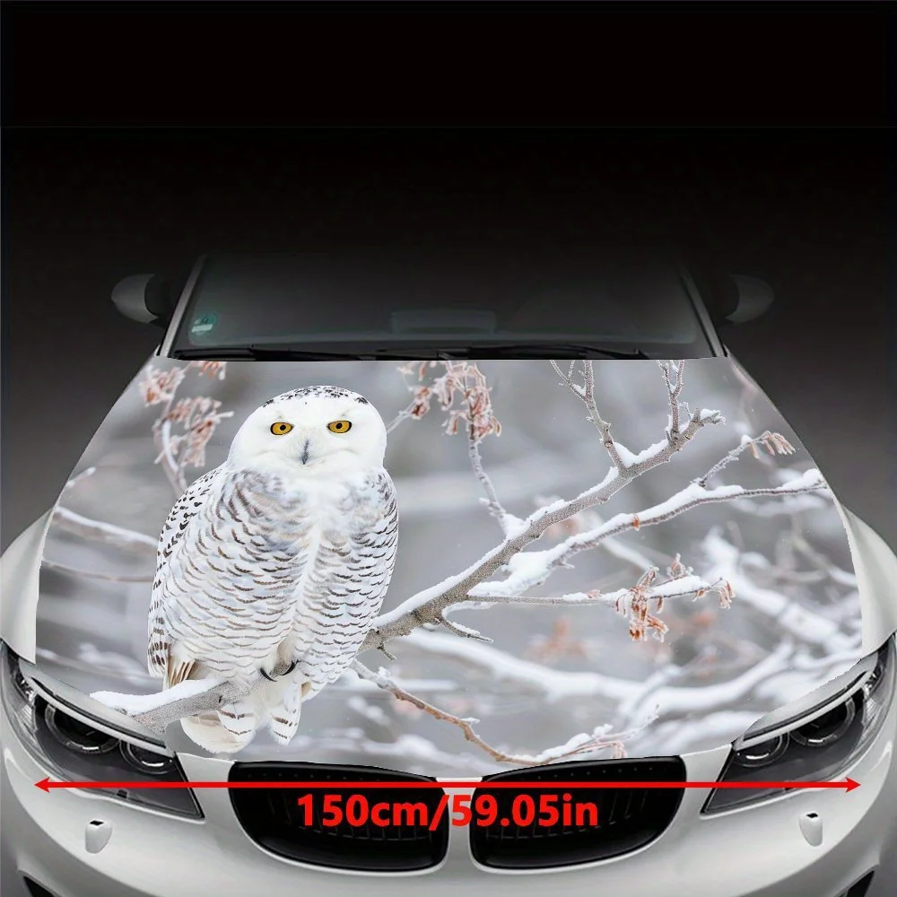 Owl's Silent Guardianship theme graphic car vinyl wraps, car engine hood graphic film, PVC, suitable for various car models, hig