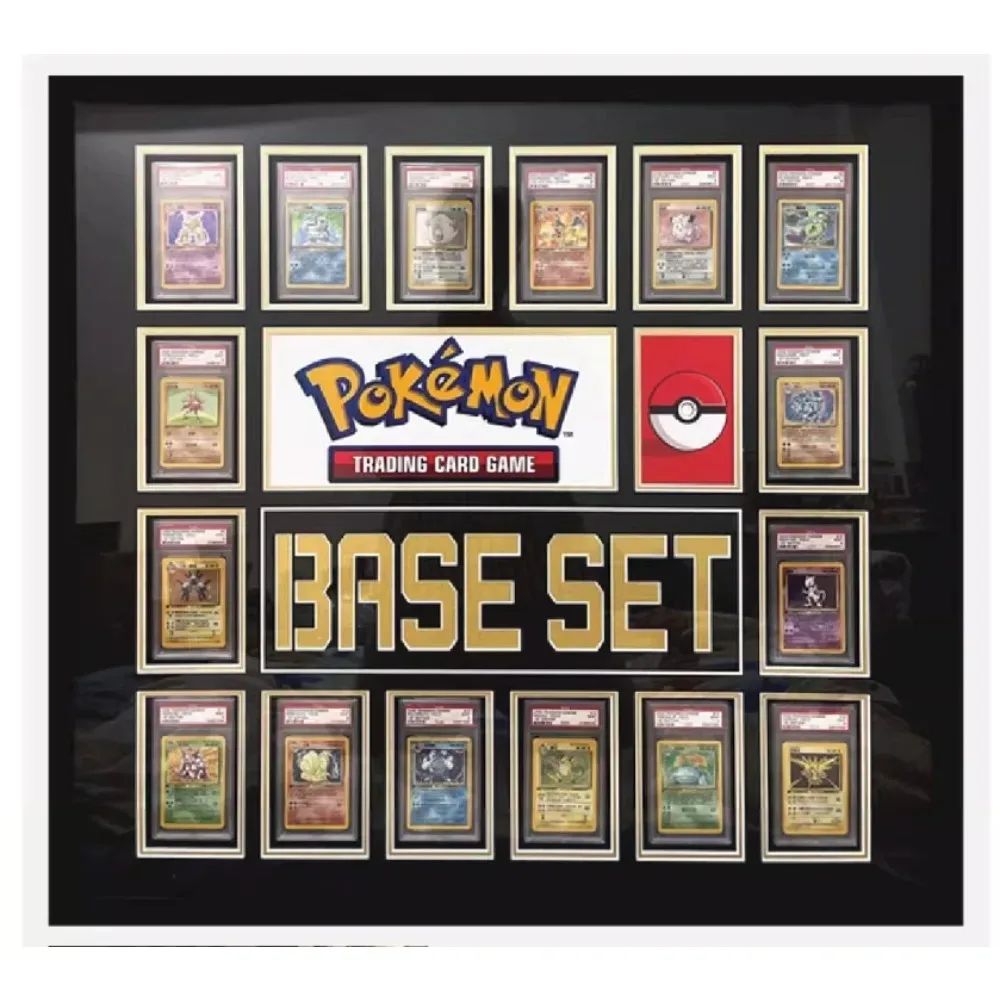 PTCG Pokemon Rating Card Brick Collect Frame Solid Wood Wall Facing Display Frame Customized Frame Card Not Included