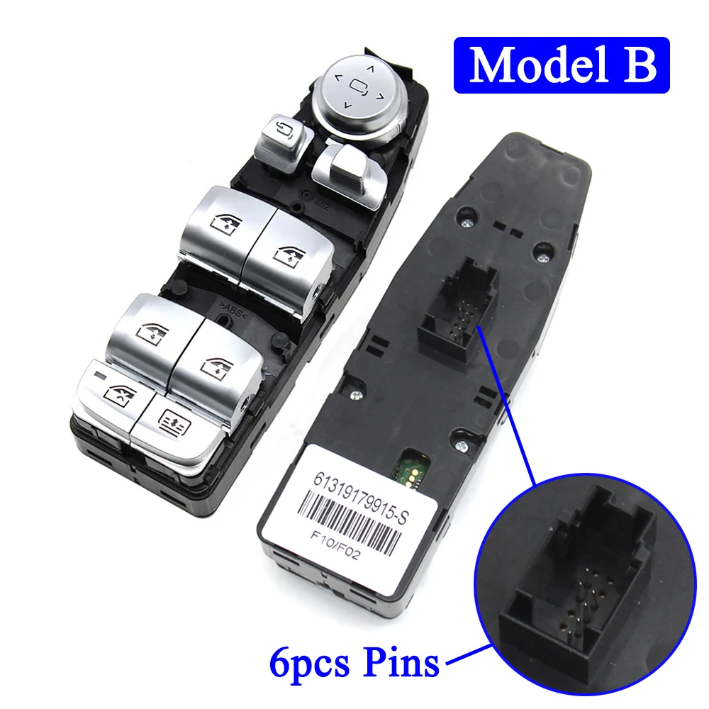 LHD RHD Electrical Power Chrome Window Lifting Switch Control Regulator Button For BMW X3 X4 X5 5 6 Series G30 G31 G01 G02