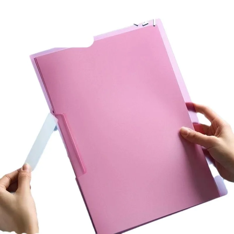 Back To School Rotating Side Opening Folder Folder, Drawer Clip, Contract Sheet, Transparent Color Test Paper Storage, Student