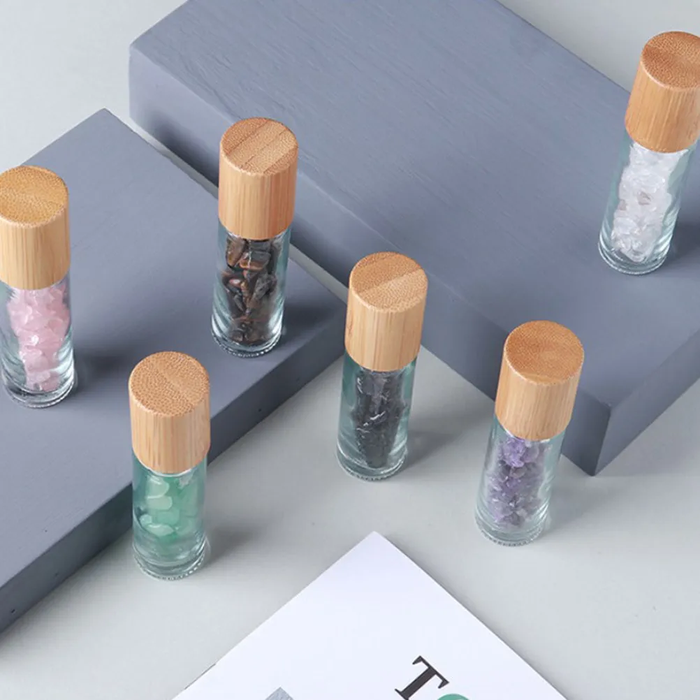 5Pcs Essential Oil Roller Bottle Crystal Glass Empty Roll-on Bottle Corrosion Proof Leakproof for DIY Perfume Travel