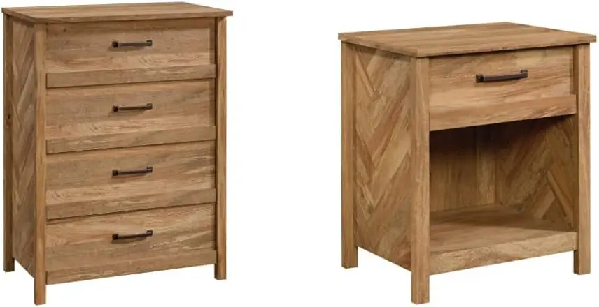 Cannery Bridge Chest and Nightstand Mango Finish Nightstand has metal runners and safety stops to keep you and your family safe