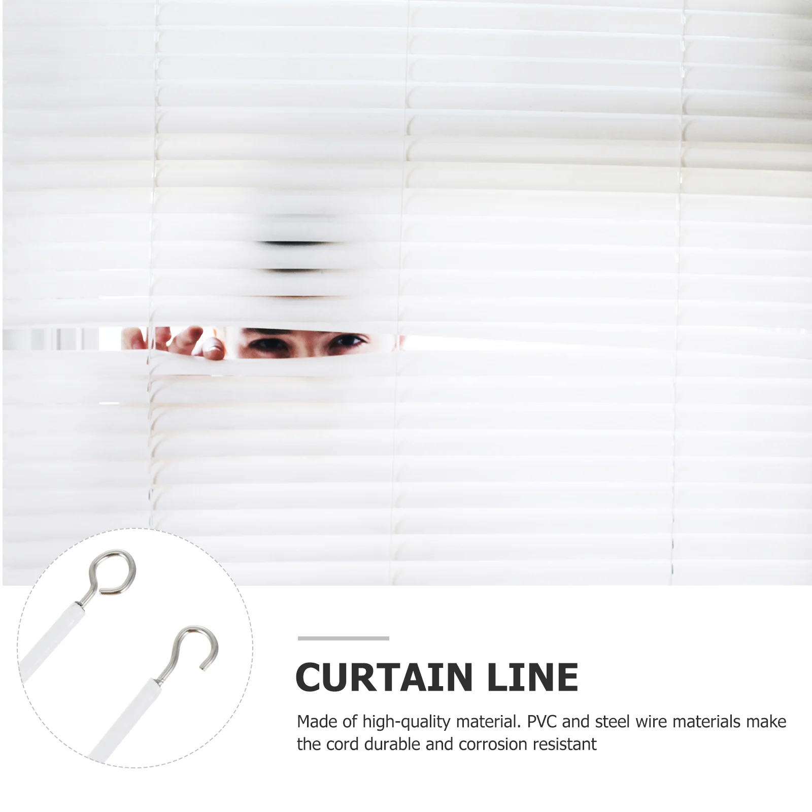 10 Meters Curtain String Curtain Cord Curtain Hanging Rope with 20pcs Hooks Curtain Rope Rope for Curtain