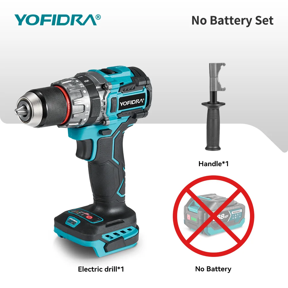 YOFIDRA 700N.M Borstelloze Elektrische Klopboormachine Accuschroevendraaier Platen Bodem Houtbewerking Power Tool Voor Makita Batterij Pin