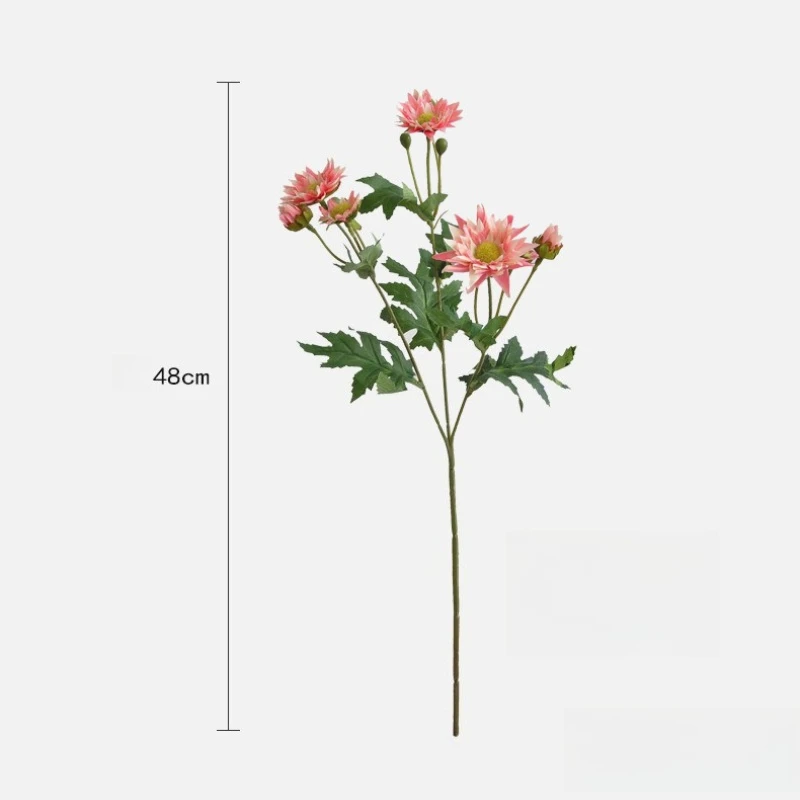 10 Stück Simulierte Wilde Chrysanthemen-Zweige Seiden-Kunstblumen DIY Hochzeitsdekoration Strauß Rosa Gänseblümchen Künstliche Blumen – Detail 5