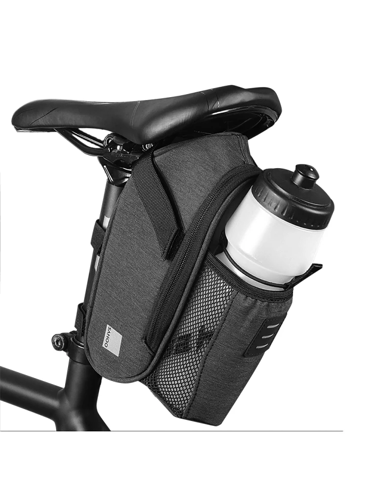 AliExpress Bicycle Saddle Bag with Water Bottle Pocket Waterproof Bike Seat Bag Reflective Cycling Rear Seat Post Bag with Kettle Pouch