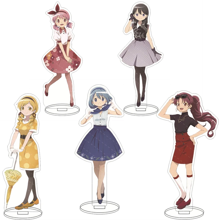 16CM Anime Acryl-Ständer Puella Magi Madoka Magica Sakura Kyōko Akemi Homura Kaname Madoka Tomoe Mami Cosplay-Figuren Ornamente Geschenke