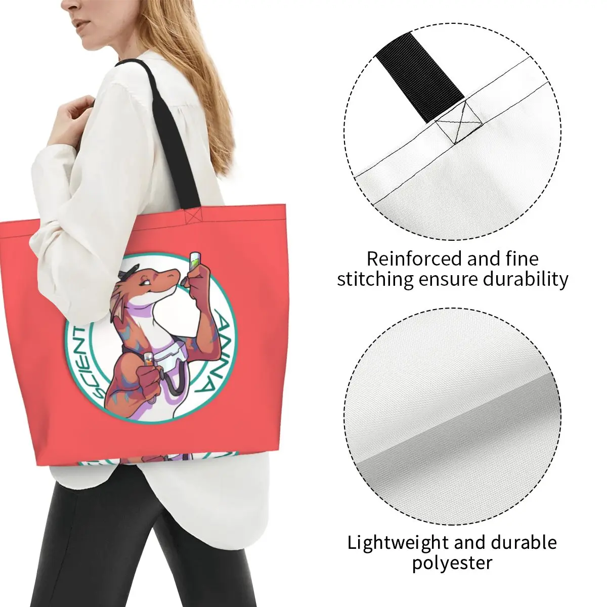 Scientist Anna From Angels With Scaly Wings Shopping Tote Bag Canvas Shoulder Bags Shopper Grocery Handbag for Women