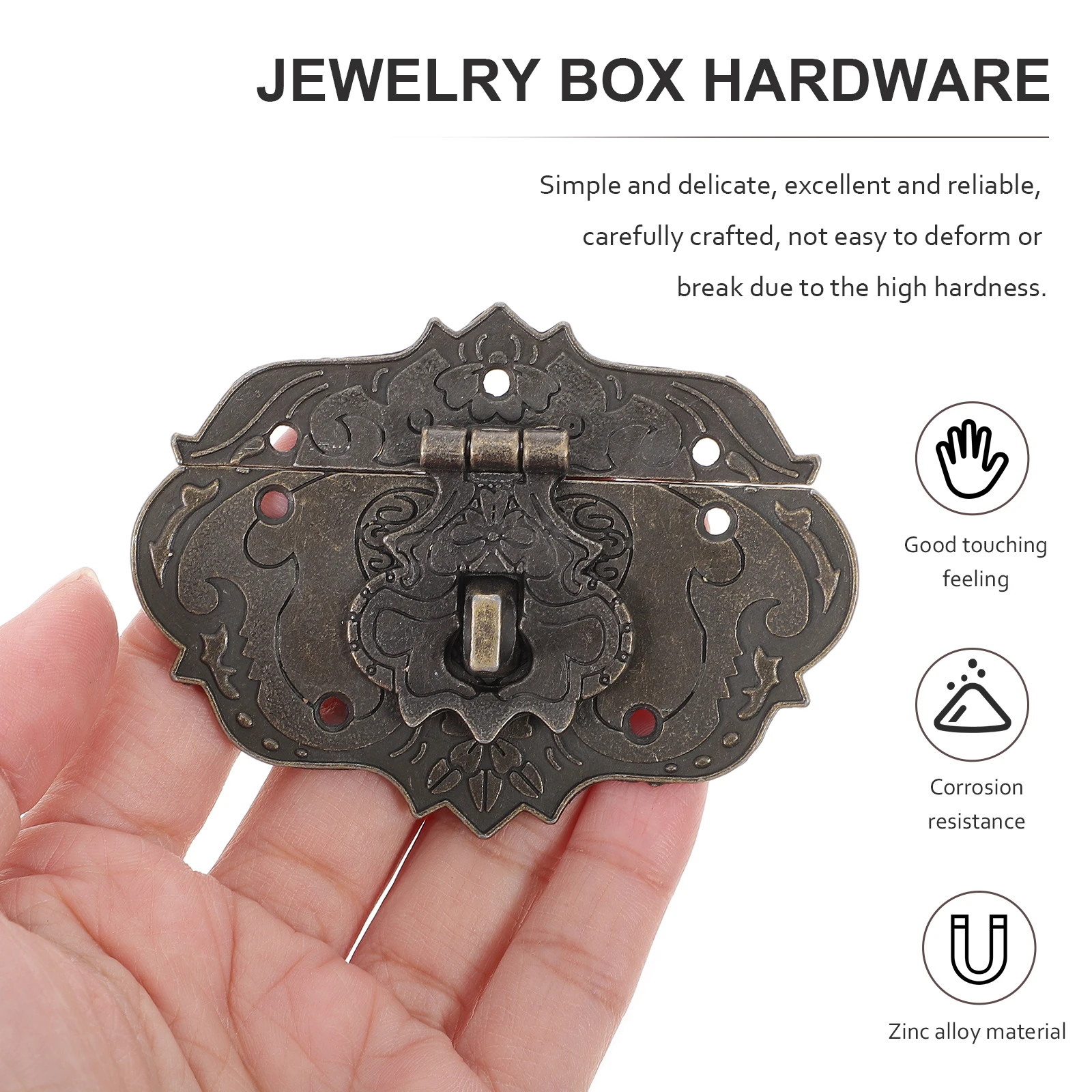 

4pcs Brass Zinc Alloy Hasp Latch Durable Cabinet Lock Decorative Drawer Toggle Latch For Jewelry Wooden Gift Wine Boxes