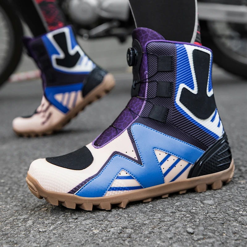 

Motorcycle protective riding boots men fashion four season high top anti slip wear-resistant comfortable off-road cycling boots