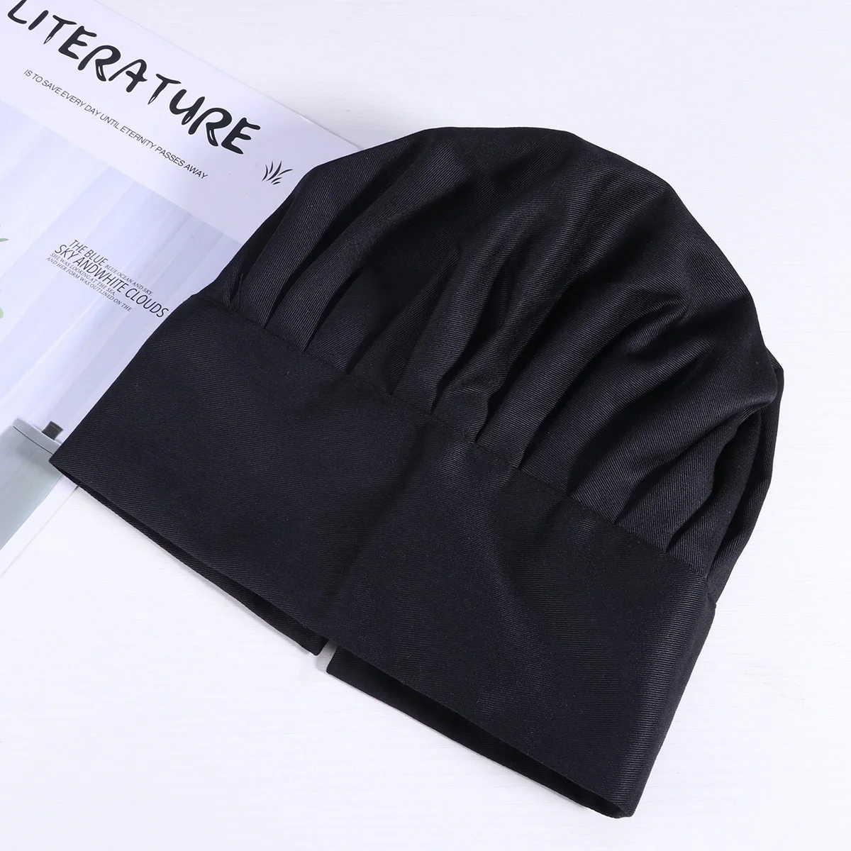 Cappello da cuoco stile fungo nero per berretto uniforme per personale ristorante Cappello Mushroon Uomo Donna Cafe Hotel School