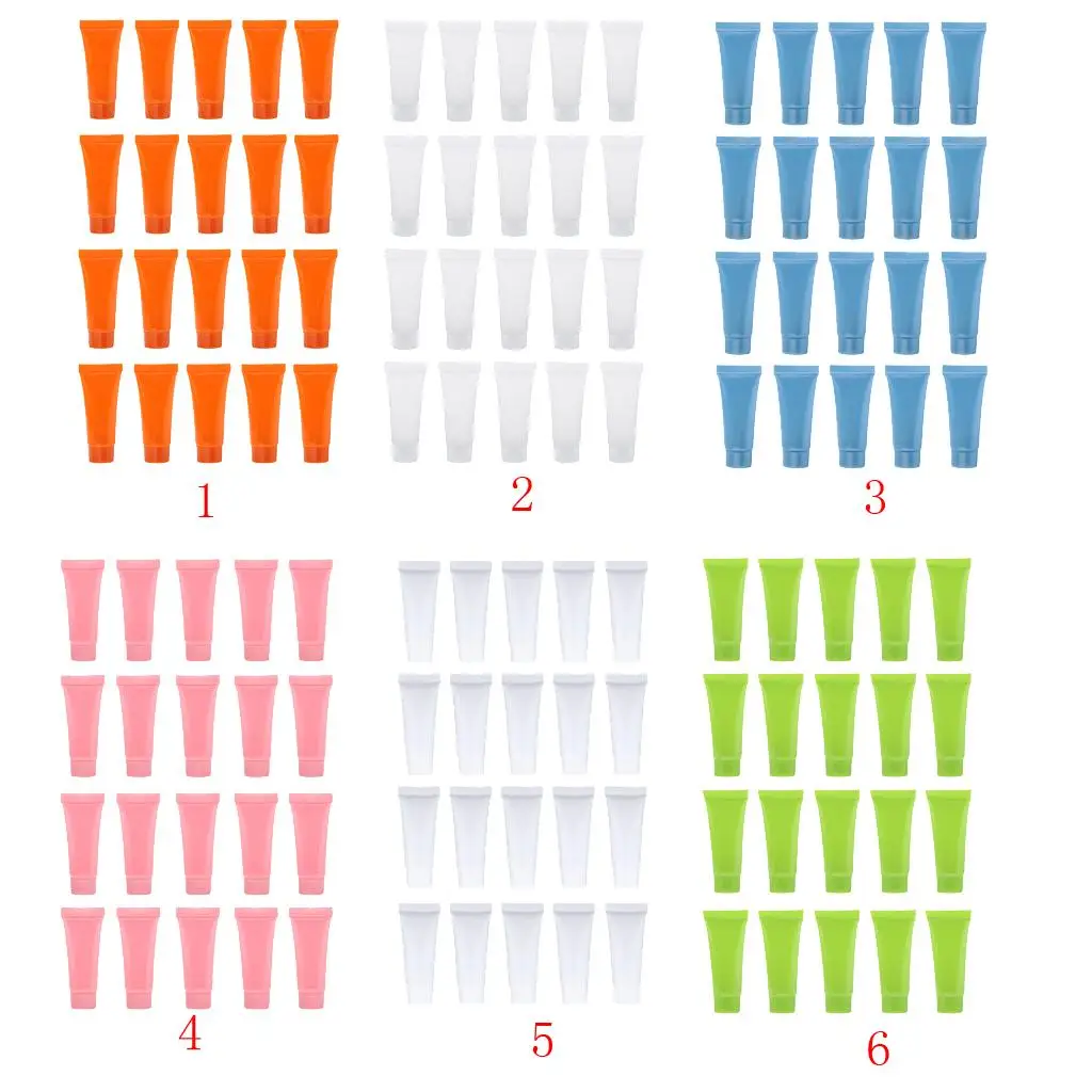 Travel Empty Cosmetic Jar Plastic Squeeze Tube Refillable Lotion Cream Vial for Lip Gloss Shampoo Body Cleanser