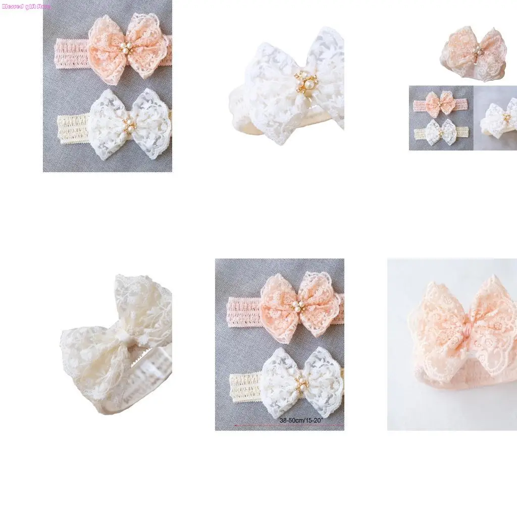 

D0JC повязка на голову с большим бантом для маленьких девочек, кружевная повязка с бантом, элегантная широкая повязка на голову,