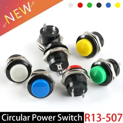 2/10/50pcs Momentary Push Button Switch 16mm Momentary 6A/125VAC 3A/250VAC Round Switches 2-Pin Switch R13-507 Electric Buttons