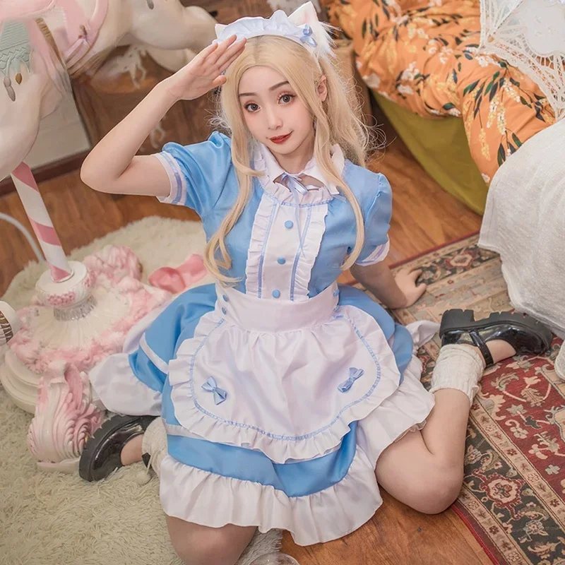 Retro Maid Cosplay Costumes Anime Lolita Kawaii Winter Coat Goth Clothes Women Punk Gothic Plus Size Lolita Blouse Kawaii Dress