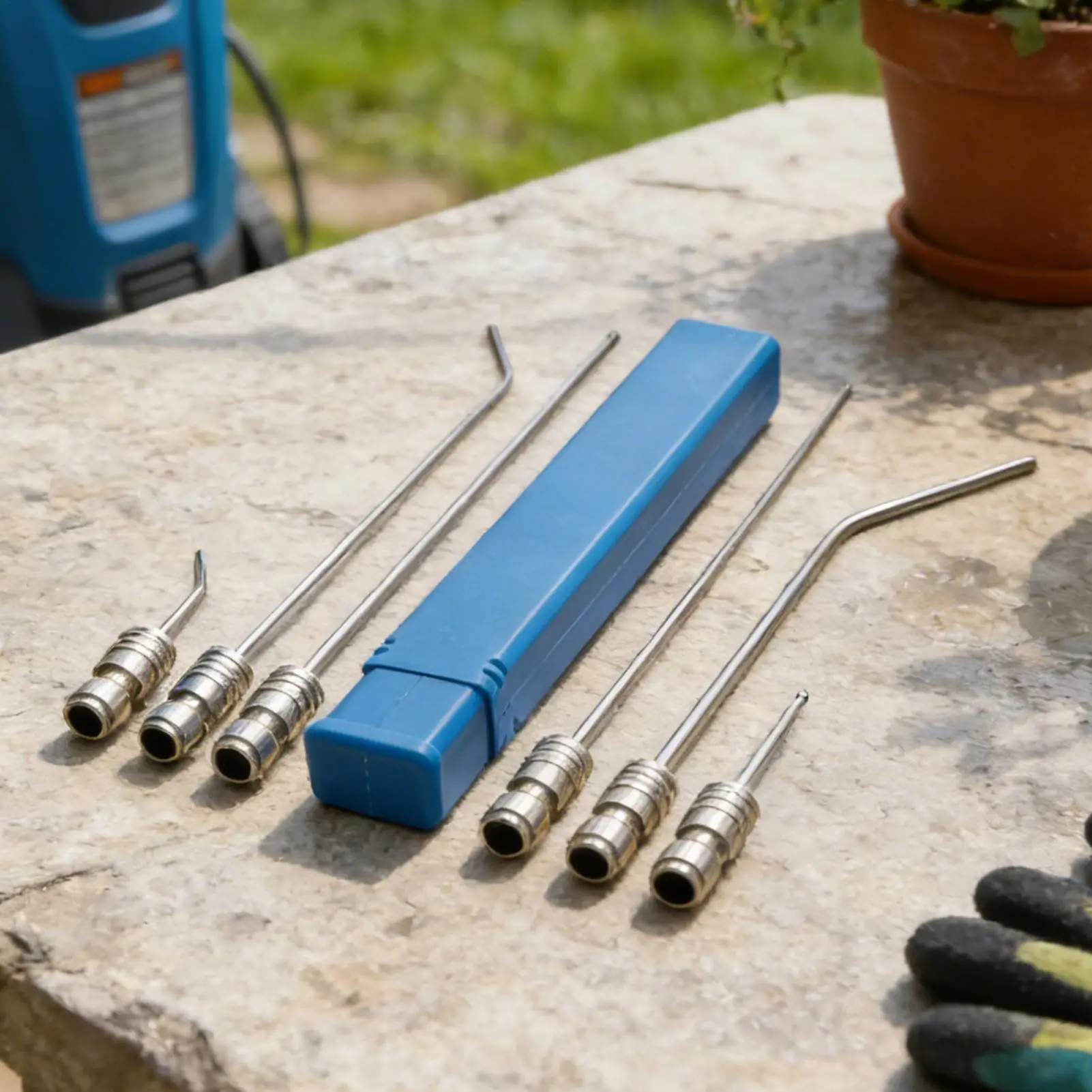 6pcs Pressure Washer Nozzle Kit Stainless Steel Quick Connect Attachment Pressure Washer Parts For Gutter Roof Eave Ground