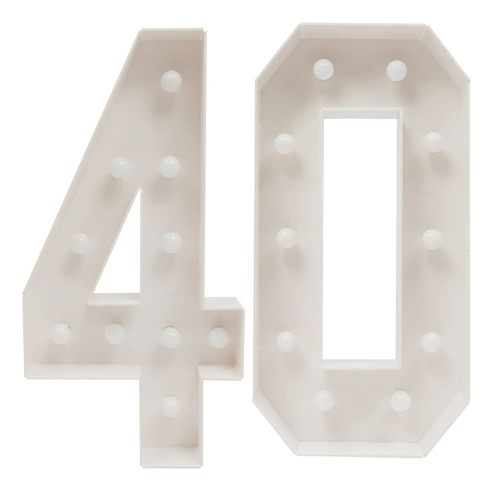 

39.37inch Light Up Numbers Marquee 40 Numbers with 20 Warm Colors LED Bulbs for Men Women 40th Birthday Party Decorations