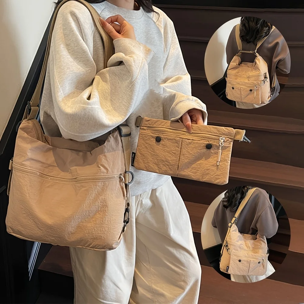 

Женский модный рюкзак, новый легкий многослойный дорожный съемный передний карман, многофункциональный одно плечо сзади