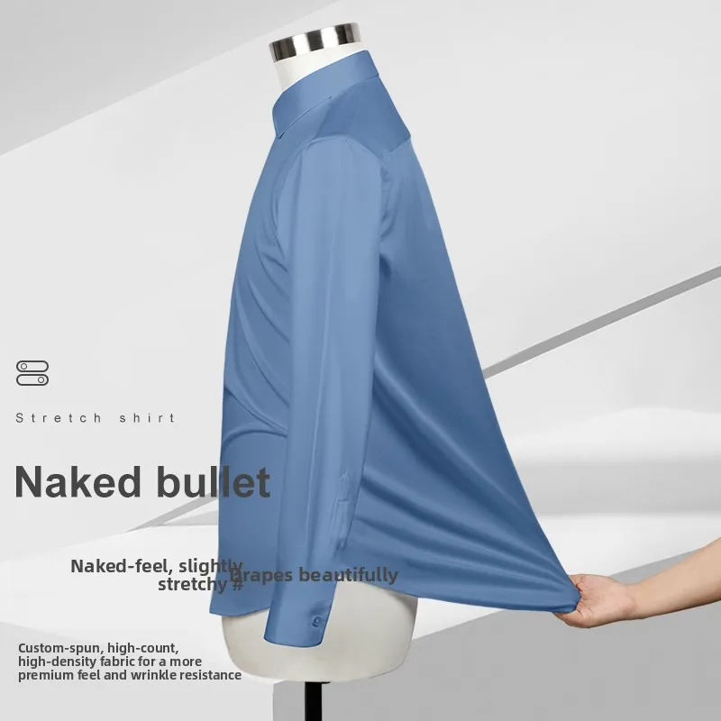 

Мужская приталенная блузка Camisa Social Business, белая эластичная мужская рубашка против морщин, классические рубашки с длинными рукавами ForShirt