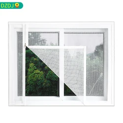 สีขาว,ขนาดที่กําหนดเองหน้าต่างกันยุง,หน้าจอหน้าต่างซิป,มุ้งกันยุงตาข่ายหน้าต่างแบบมีกาวในตัว,เชียร์ที่มองไม่เห็น,ป้องกันยุง