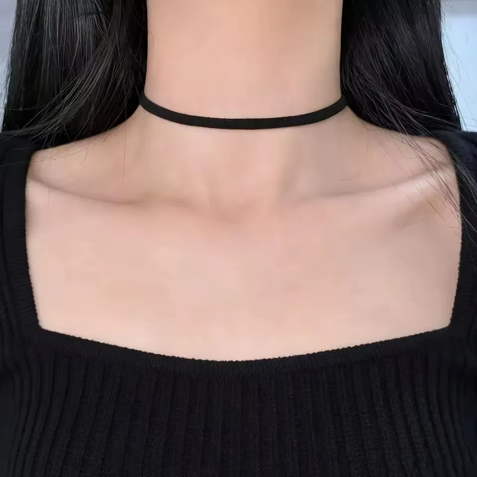 Modischer Trend: Einfache Leder-Choker-Halskette für Mädchen und Frauen, Party-Halsketten, Schmuck für den Hals, Accessoires, Geschenk, Großhandel