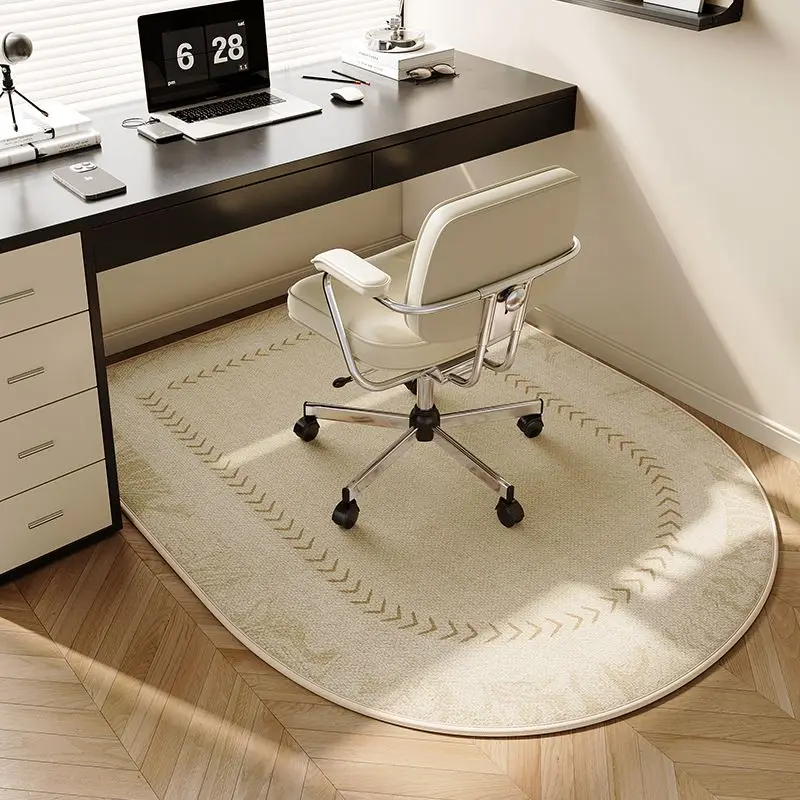VIKAMA Crystal Fiber Carpet Swivel Chair, Wear-Resistant Floor Protection Pad Office Computer Chair, Bedroom Mat Home Decoration