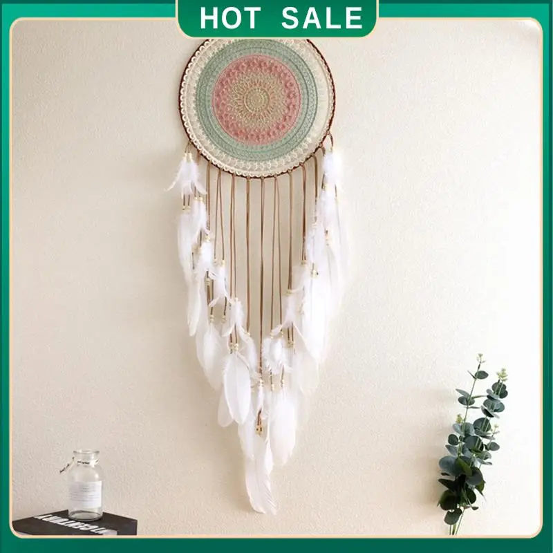 

My Home Woven Round Dream Catcher With Feather Tassel For Bedroom Hanging Decoration Cute Pendant For Home Decor ,A Dream Catche
