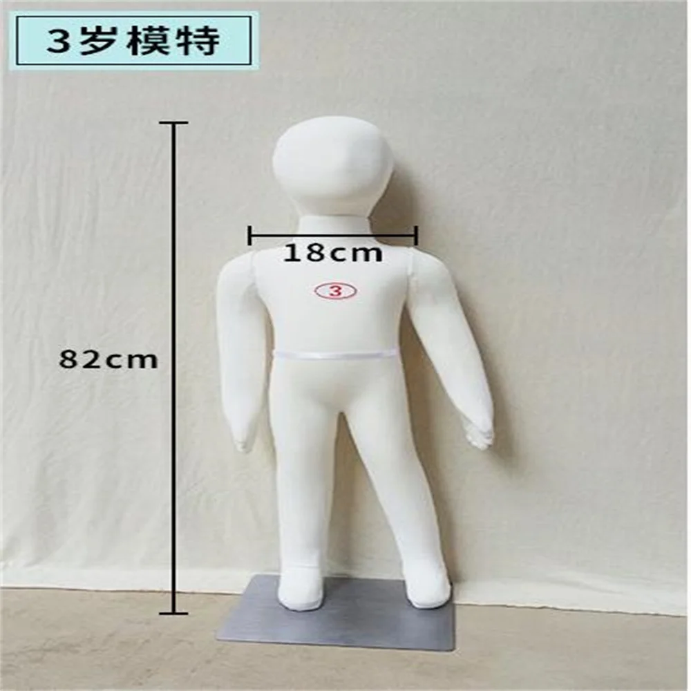 Baby Full Child Hand Mannequins, Soft Body Display, Can Bend with Cotton Fabric, Flexible Cloth, Iron Base, E046, 1-4Years