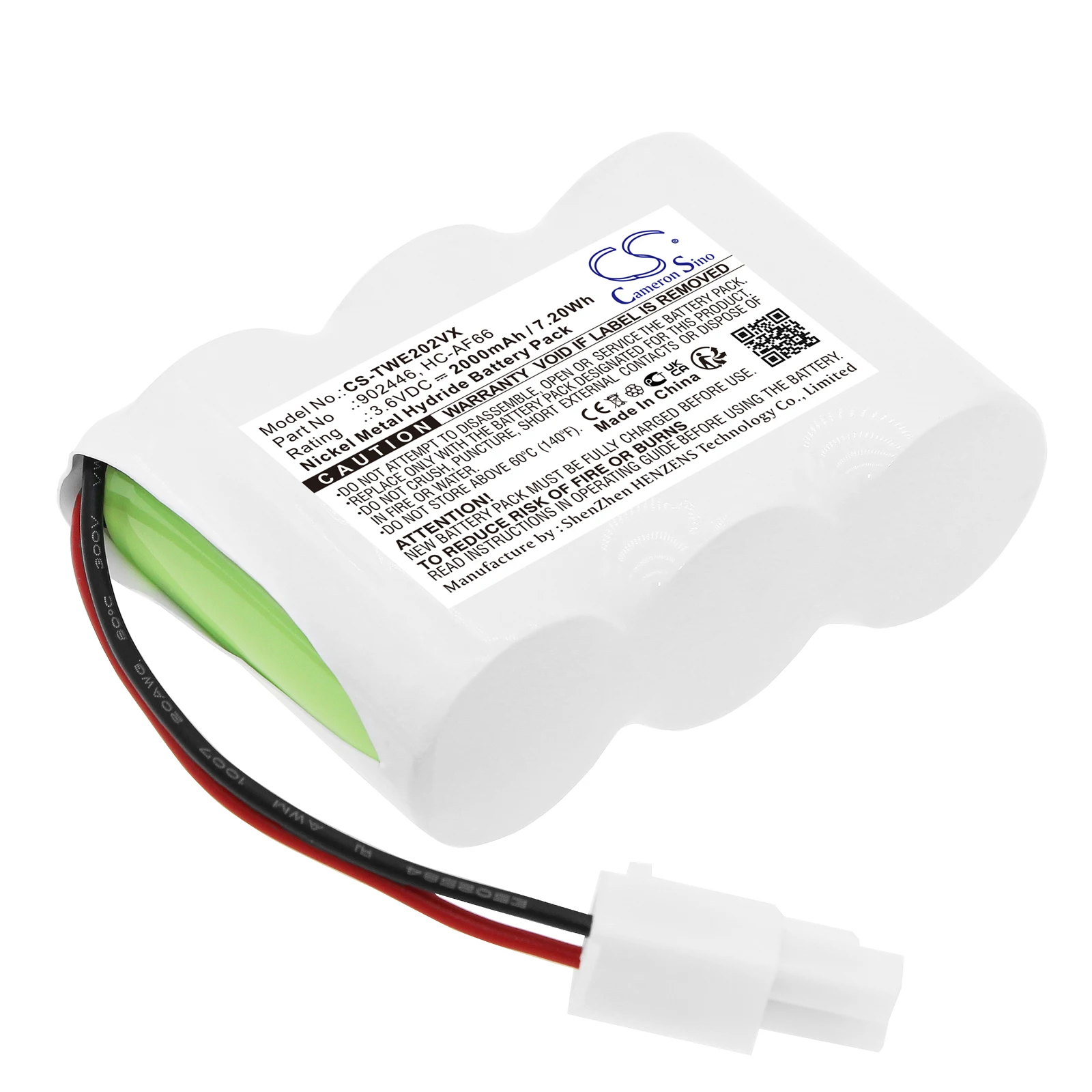 

CS Replacement Battery For TWINBIRD HC-E202, HC-E202W, HC-E22C, HC-EB02, HC-EB02W, HC-R20 90244