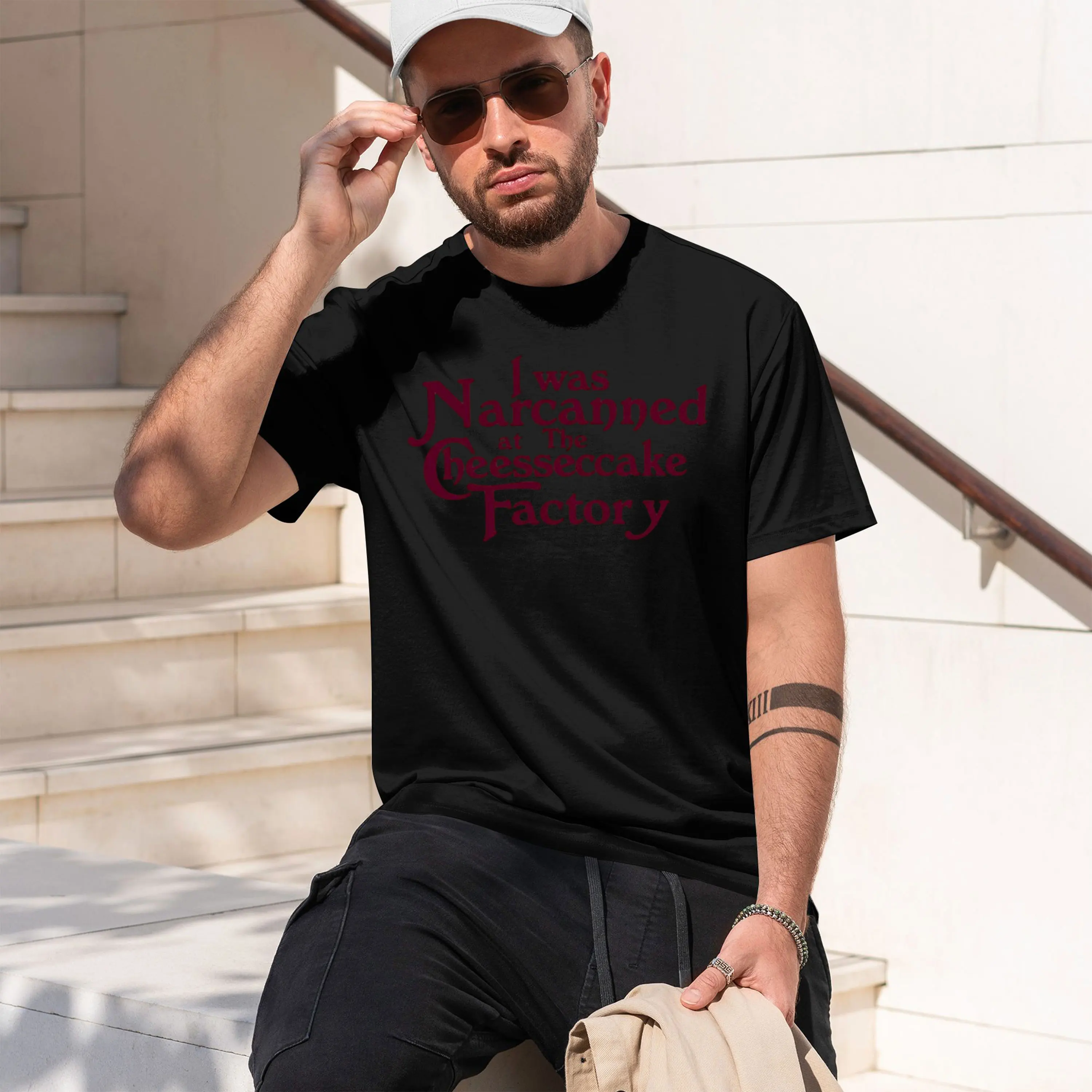 I Was Narcanned At The eesecake T-shirt Funny Tee Vintage Washed Dark Humor T Shirt High Quty Tees Unisex 2026 New Model Short-s