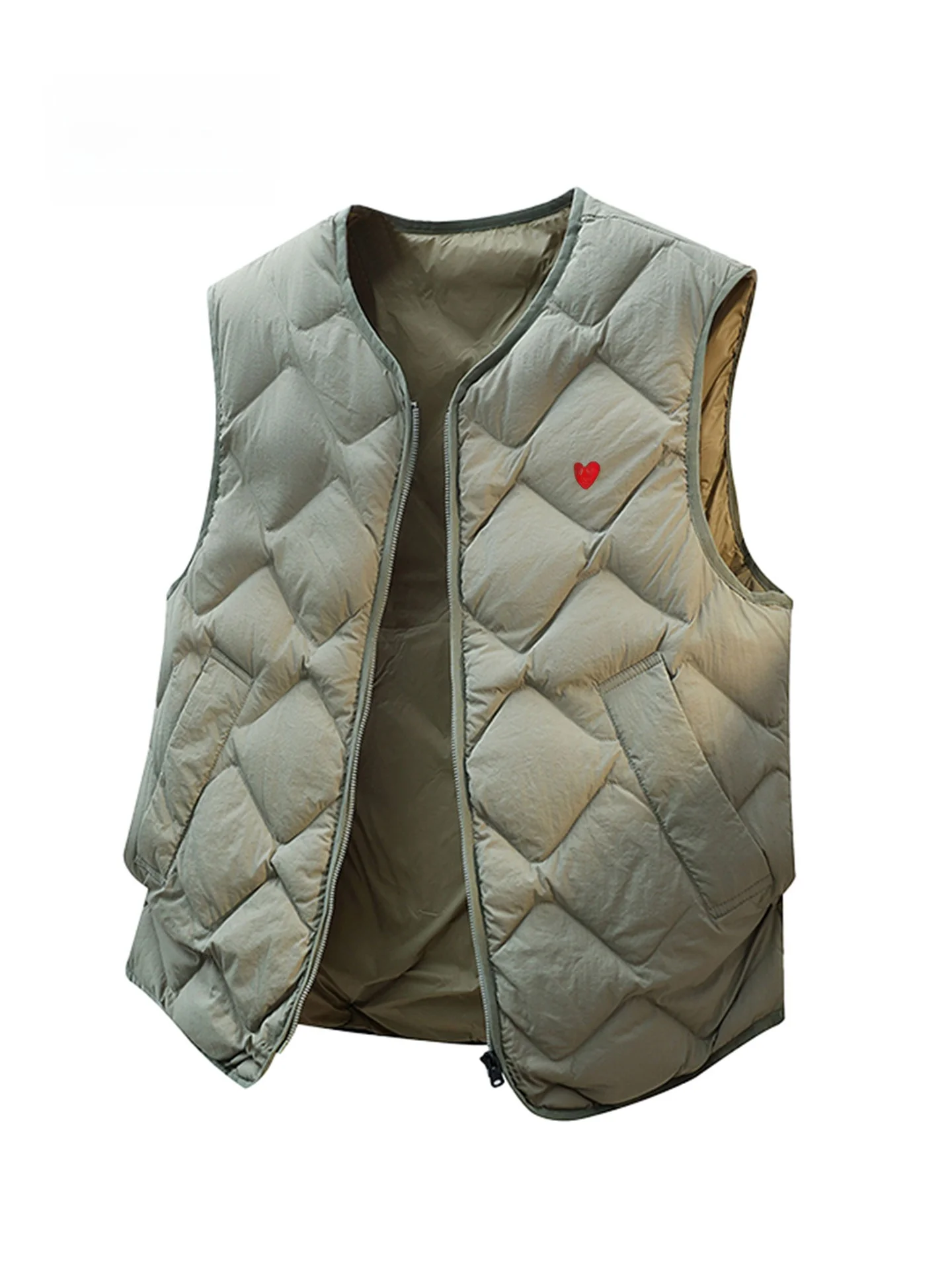 

Play Hei Diamond Pattern down Jaet Lightweight Warm Men's Women's Vest Versatile Couple's Outerwear Breathable Polyester ...