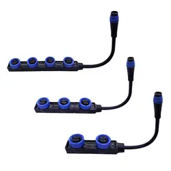 1pc M15 Waterproof Plug IP67 9A Industry F Type 1 Male to 2 3 4 Female Head Splitter 2pin 1.0 Square Male Female Connector