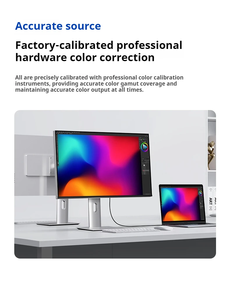 شاشة 27 بوصة 120 هرتز 3840*2160 1500:1 91% تغطية أدوبي للمصممين والمصورين مع جسم معدني