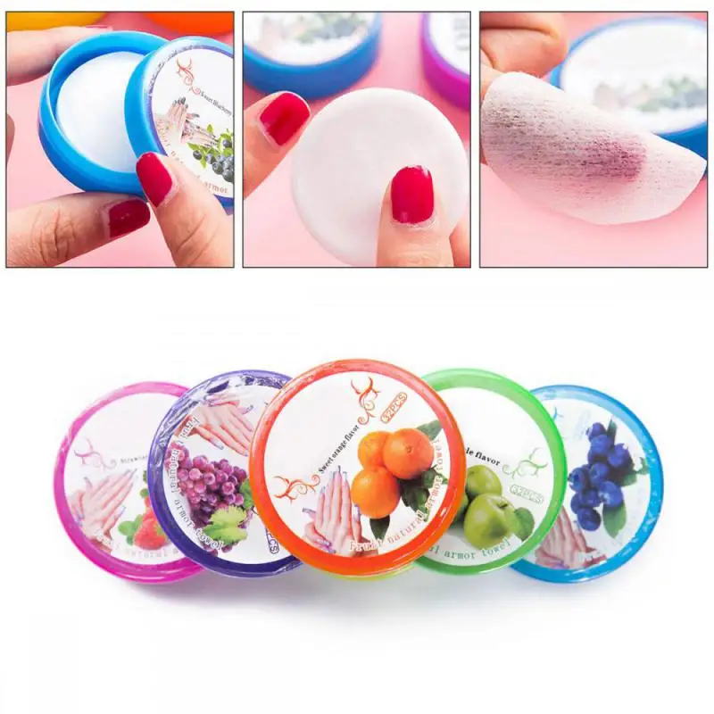 1~20PCS 32pads Nail Polish Remover Jar Fruit Scented Flavor Wraps Paper Cloth Towel Wet Wipes Nail Art Vanish Removal Nail Art