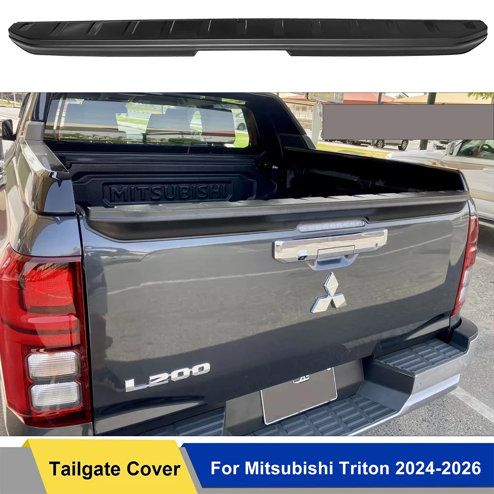 

Tailgate Cover Rail Spoiler Guard Trim For Mitsubishi L200 Triton 2024 2025 2026 GLS Matte Black Rear Tail Gate Protector 1PCS