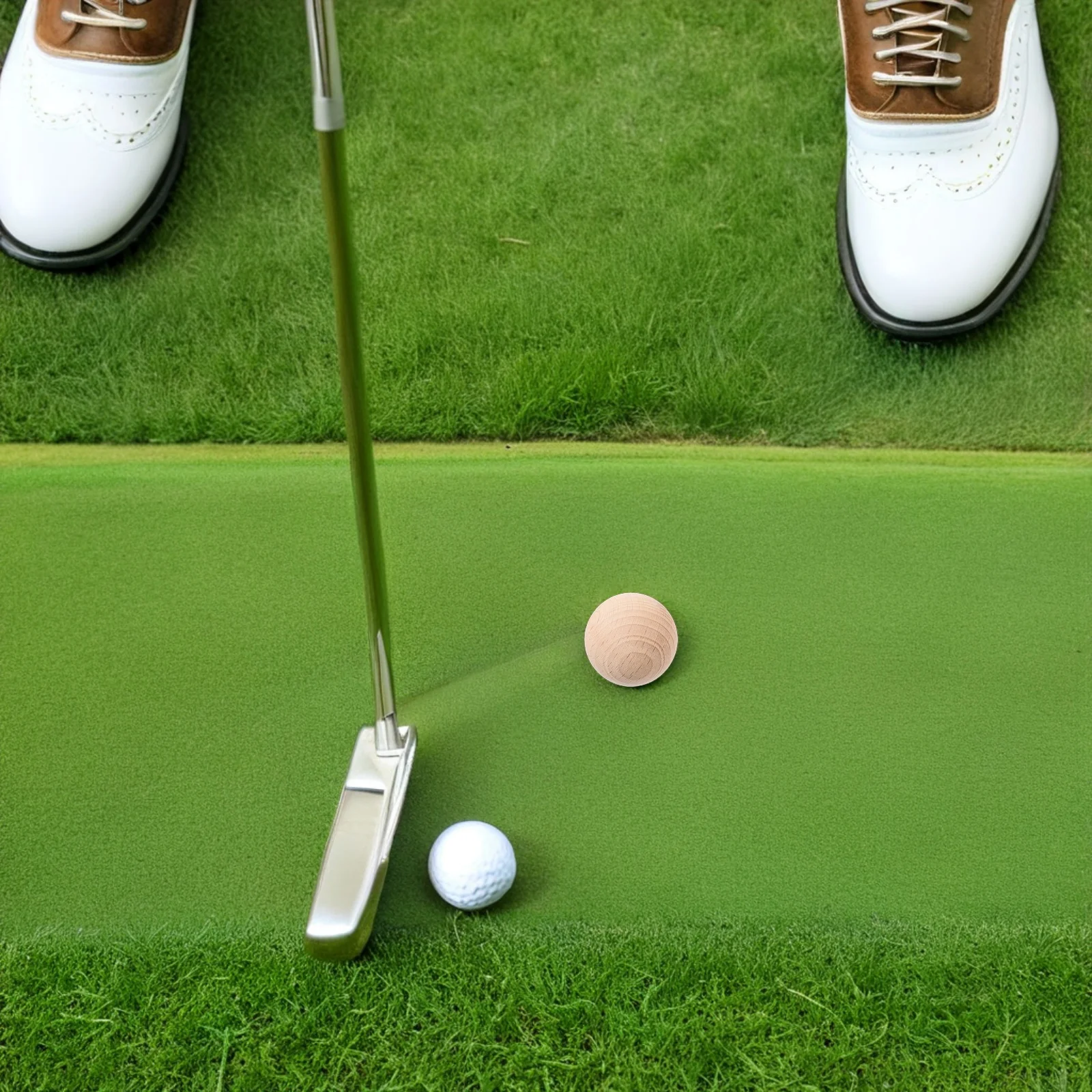 

Wooden Round Ball 7.5cm Natural Hardwood Sphere Durable Smooth Surface for Backyard Lawn Games Outdoor Activities