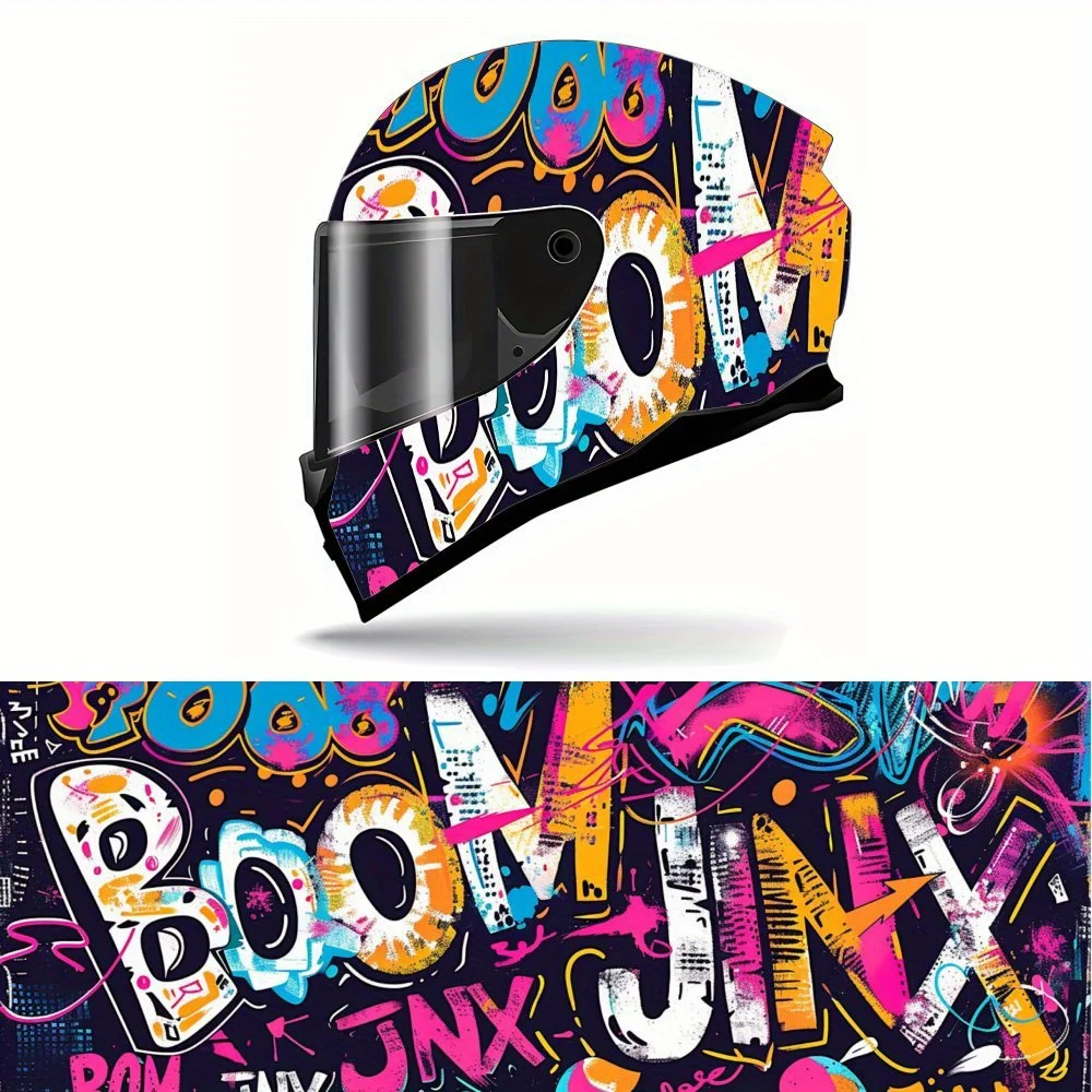 

Street Trendy PVC Motorcycle Helmet Vinyl Wrap, Self-Adhesive Waterproof Sticker, Anti-Scratch Decorative Film for Full Face Hel