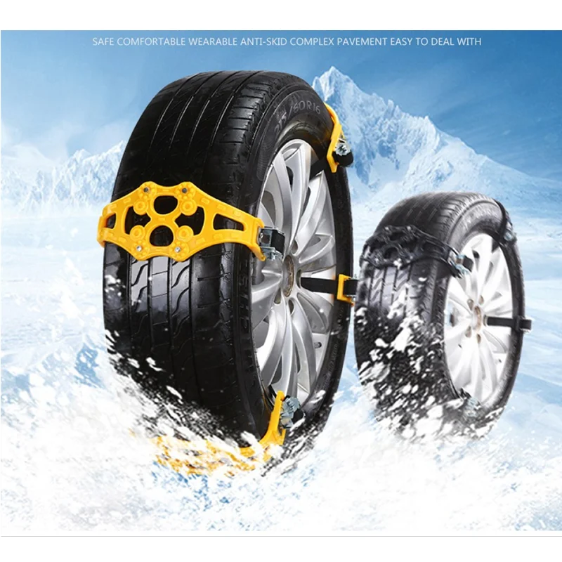 4PCS Universal  Car  Anti Skid Snow Chains Winter TPU 360° Automobileire Wheels Emergency Non-slip Snow Mud Chains Car Supplies