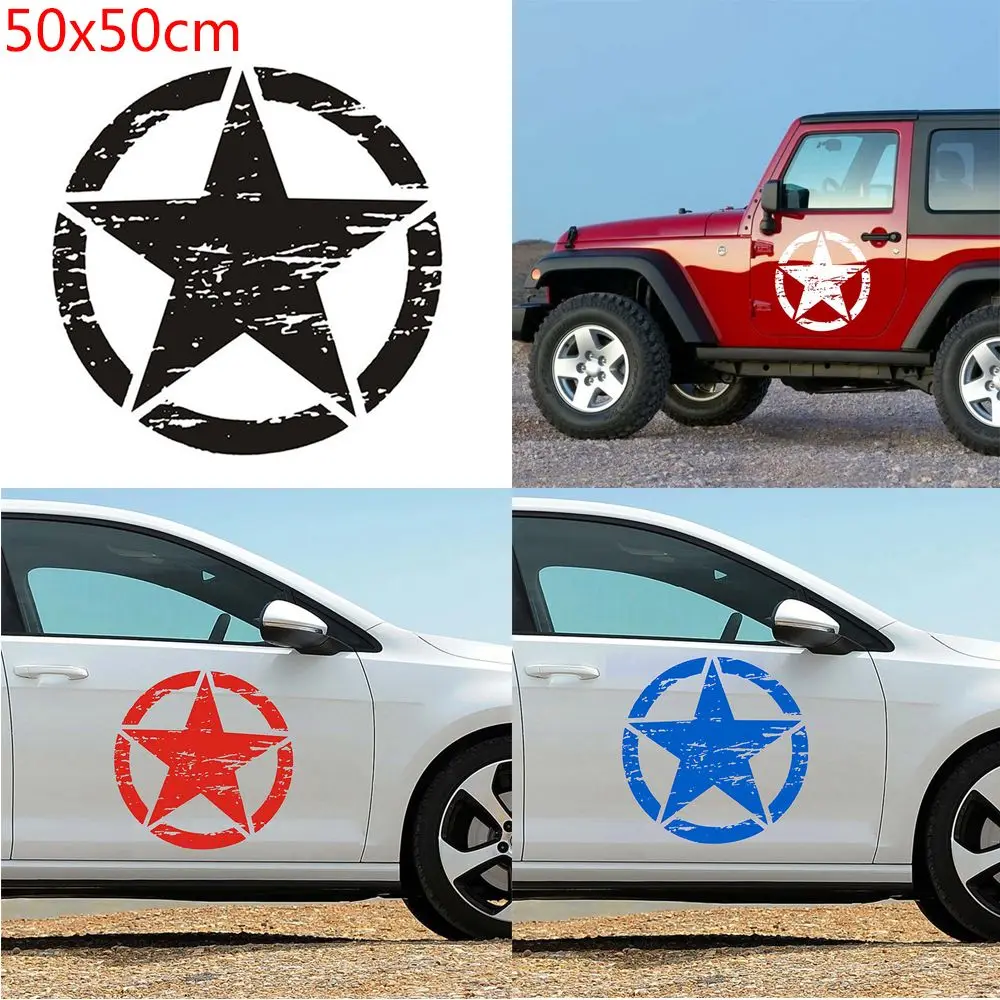 

50x50cm New Body Graphic Star Auto Decal Vinyl Car Hood Sticker For Jeep Wrangler