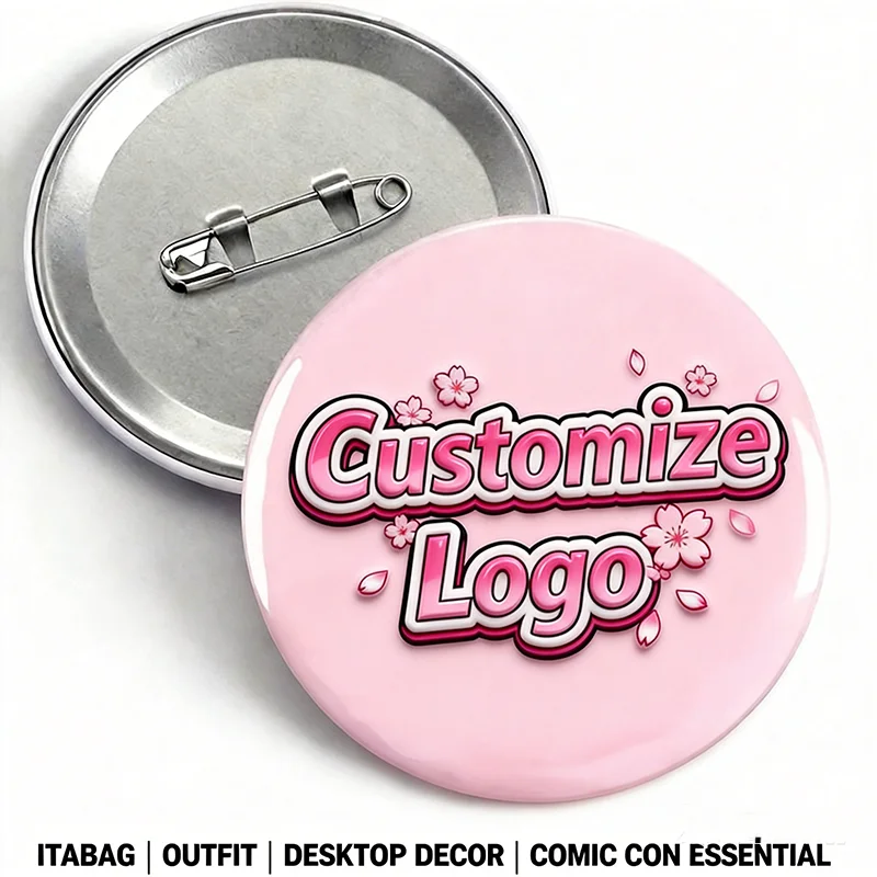 1PC Custom Your Own Logo Lapel Pins Personalized Tinplate Brooches DIY Photo Pictures Badges Cute Gifts for Kids Girls Women