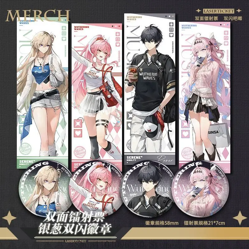 

Wuthering Waves Aemeath Lynae Rover Denia Anime Laser Ticket Badge Mascot Student Fans Gift Cosplay Mascot Fans Gift