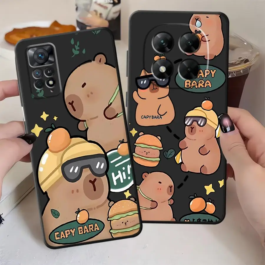 حافظة لهاتف Xiaomi Redmi Note 11S 10S 11 13 12 Pro Plus 12S 9s 10 9 8 Pro غطاء خلفي ناعم مضحك كابيبارا لطيف #4